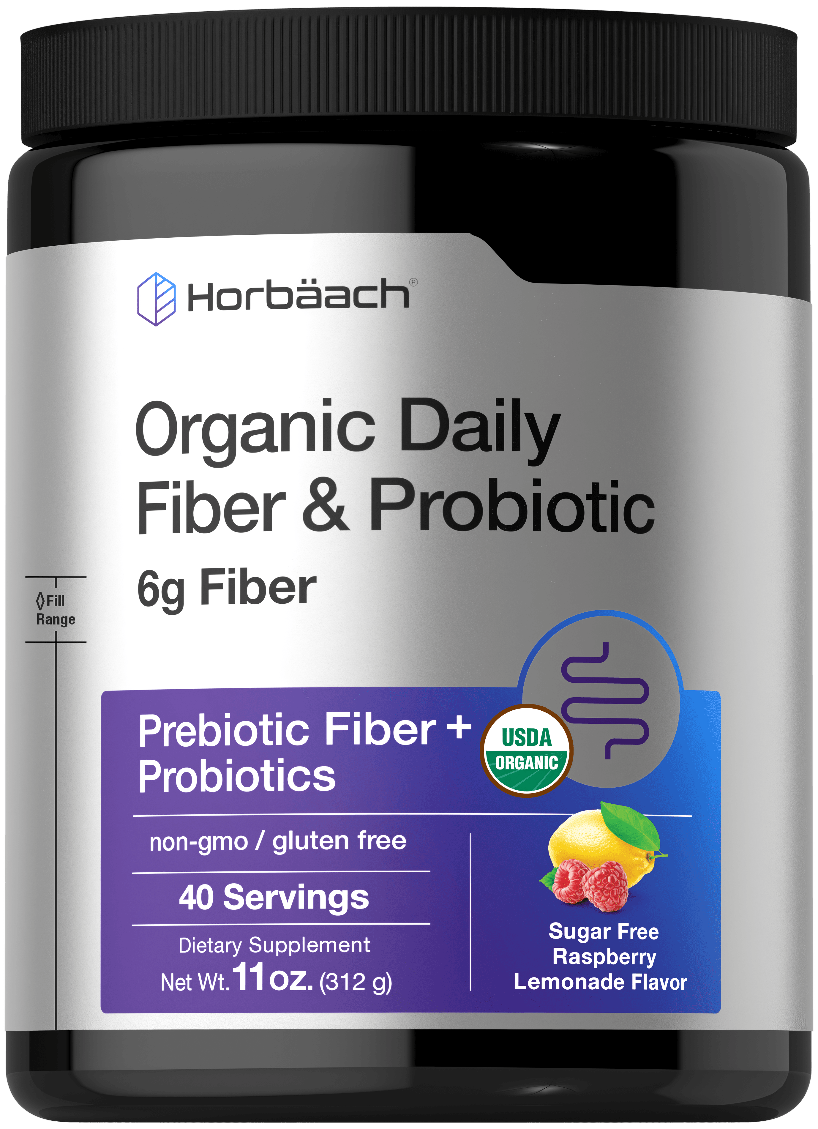Fiber & Probiotic Powder Supplement | Raspberry Lemonade Flavor