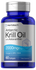 Horbaach Antarctic Krill Oil supplement bottle with blue and silver design on a white background