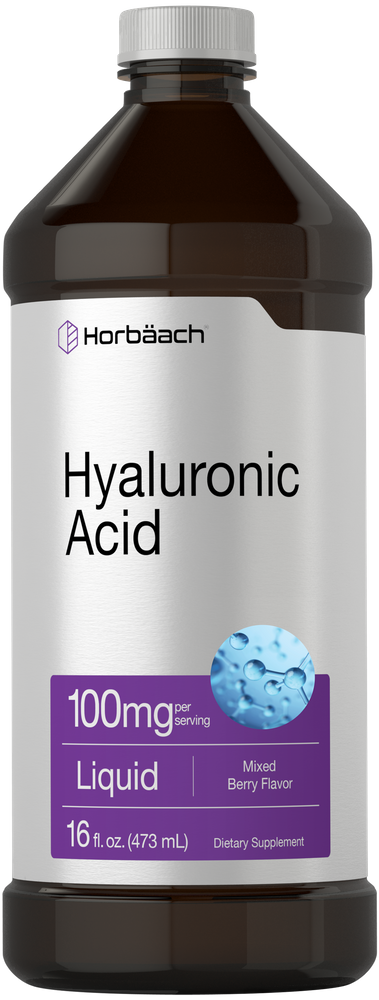 Hyaluronic Acid Liquid in a 16 fl. oz. (473 mL) bottle for hydration and joint support.