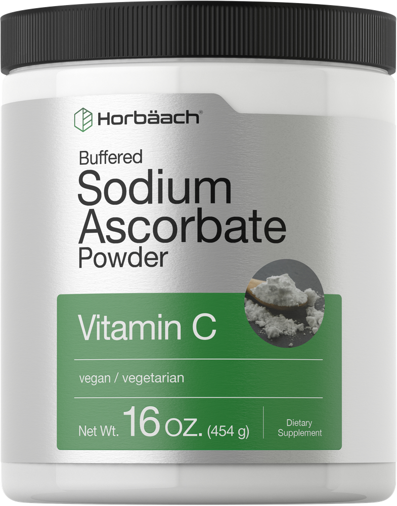 Horbaach Buffered Sodium Ascorbate Powder container with label