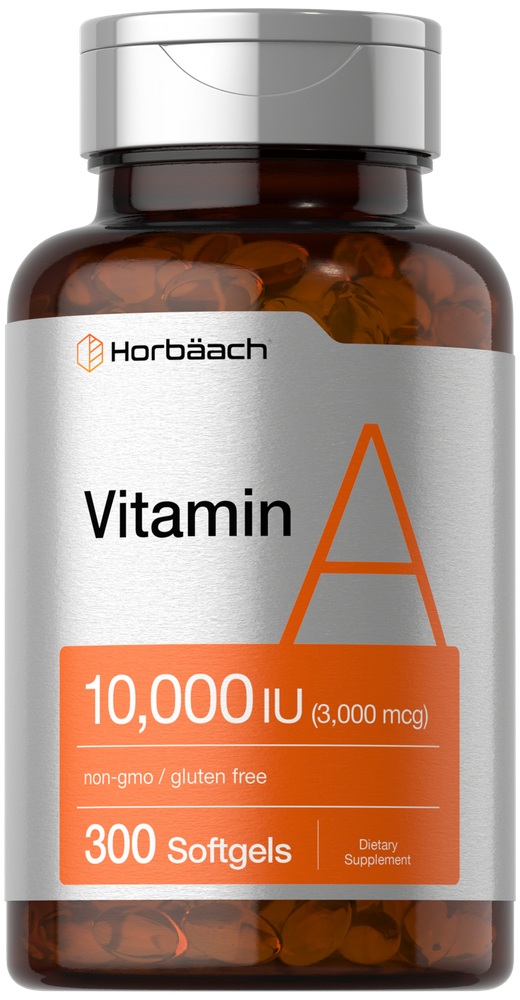 Horbaach Vitamin A supplement bottle with orange label