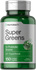 Green supplement bottle labeled 'Super Greens' with 'Horbaach' branding on a white background.