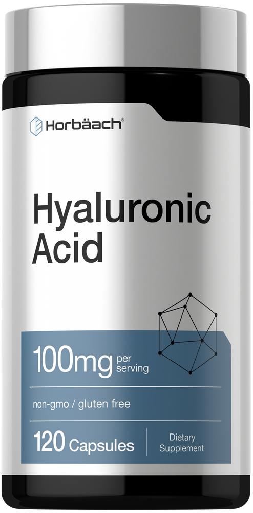 Image of 120 Hyaluronic Acid capsules, each 100mg.