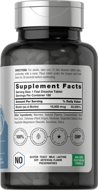 Biotin 10000mcg | 180 Tablets