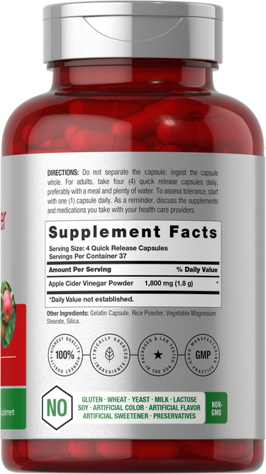 Apple Cider Vinegar 1800mg | 150 Capsules