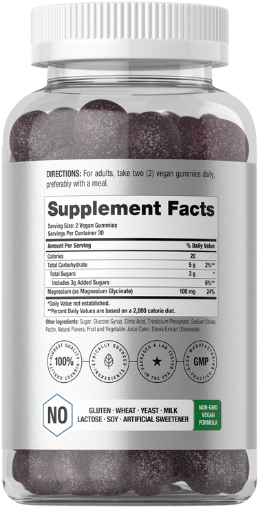 View 2 Magnesium Glycinate 100mg | Sour Berry Flavor