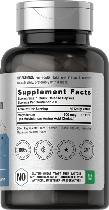 Molybdenum 500mcg | 200 Capsules