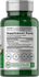 Green supplement bottle with label on a white background