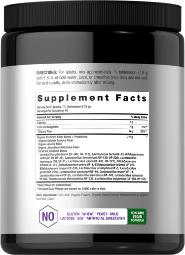 View 2 Fiber & Probiotic Powder Supplement | Raspberry Lemonade Flavor