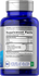 Supplement bottle with label showing 'Supplement Facts' on a blue background