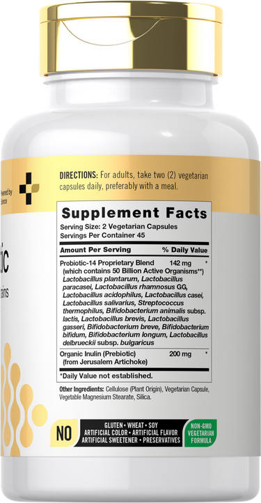 Probiotic | 50 Billion Active Organisms | 90 Capsules