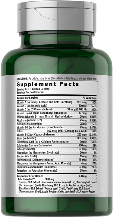 View 2 CL Super Greens + Probiotics bottle with 120 coated caplets shown for size reference.
