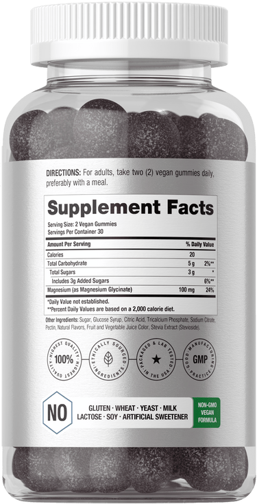 View 2 Magnesium Glycinate 100mg | Sour Berry Flavor