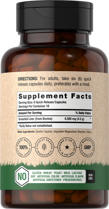 View 2 Foie de bœuf nourri à l'herbe 4500mg | 60 Capsules