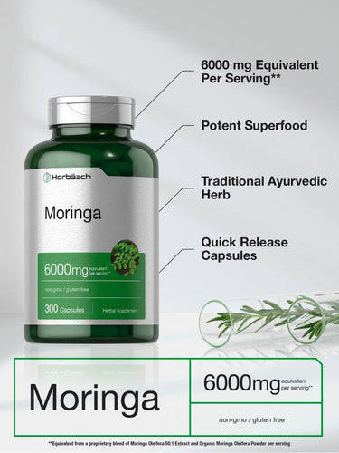 Moringa Oleifera 6000mg | 300 Capsules