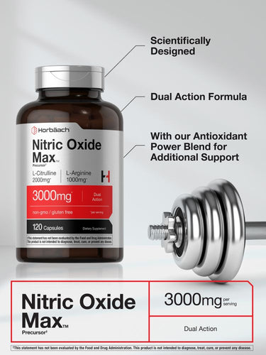 Nitric Oxide Booster 3000mg | 120 Capsules