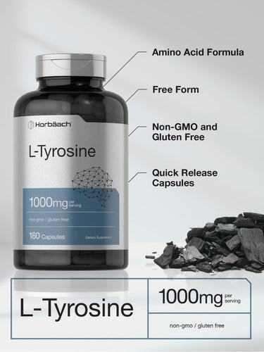 L-Tyrosine Supplement 1000mg | 180 Capsules