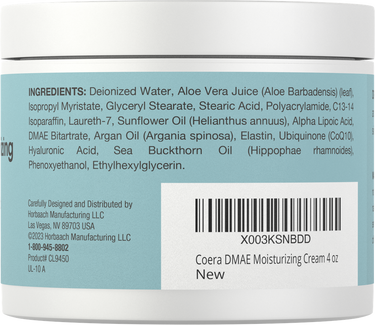 DMAE Moisturizing Cream with Alpha Lipoic Acid | 4oz Cream