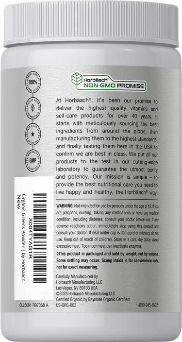 View 3 Organic Greens Powder | 5.29 oz Supplement