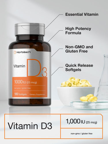 Vitamin D-3 1000IU | 180 Softgels