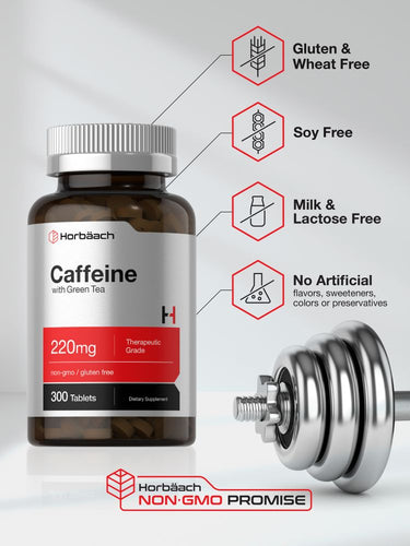 Caffeine Pills 200mg With Green Tea | 300 Tablets