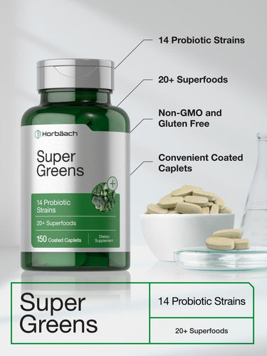 Super Greens with Probiotics | 150 Caplets