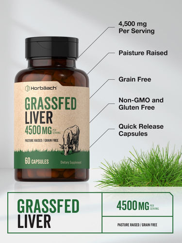 View 4 Foie de bœuf nourri à l'herbe 4500mg | 60 Capsules
