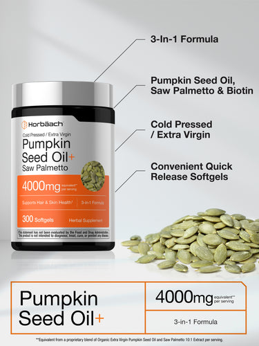 View 4 Pumpkin Seed Oil With Saw Palmetto 4000mg | 300 Softgels