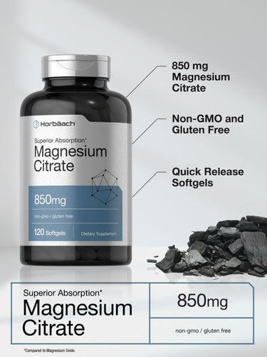 Magnesium Citrate | 850mg | 120 Softgels