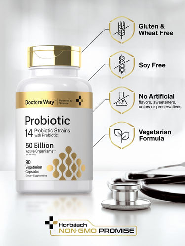 Probiotic | 50 Billion Active Organisms | 90 Capsules