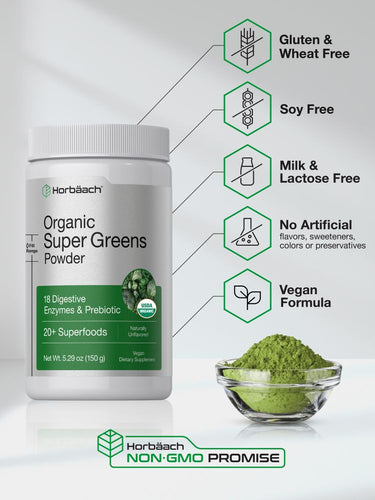 View 5 Organic Greens Powder | 5.29 oz Supplement