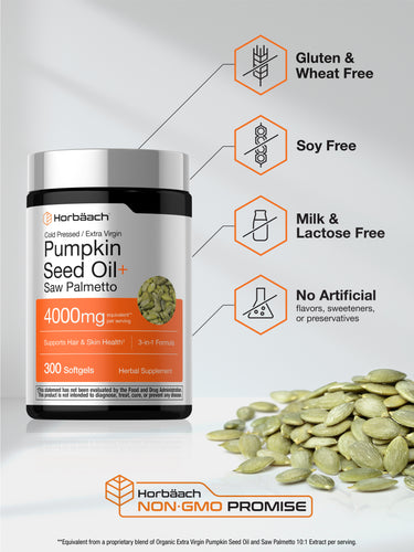 View 5 Pumpkin Seed Oil With Saw Palmetto 4000mg | 300 Softgels