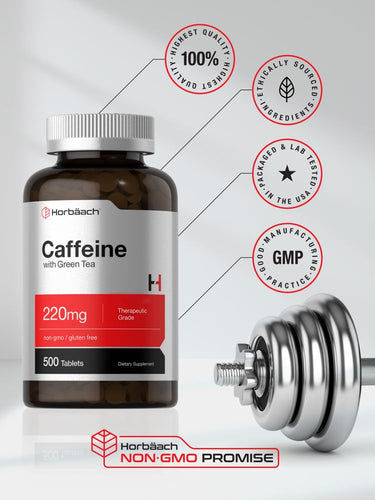 Caffeine Pills 200mg With Green Tea | 500 Tablets