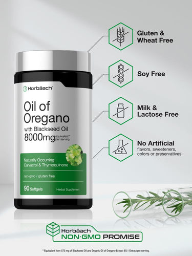 View 5 Oil of Oregano with Blackseed Oil Softgels | 90 Pills