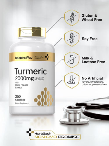 Turmeric Curcumin 2000mg per serving | 250 Capsules