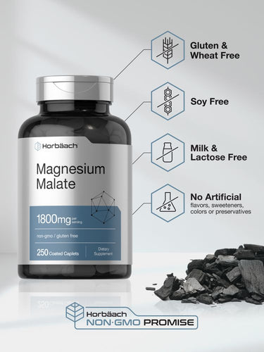 Magnesium Malate 1800mg | 250 Caplets