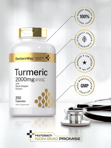 Turmeric Curcumin 2000mg per serving | 250 Capsules