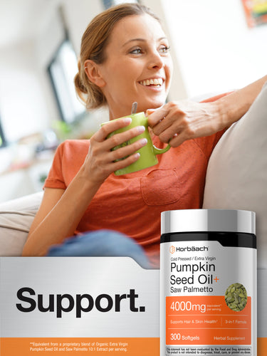 View 6 Pumpkin Seed Oil With Saw Palmetto 4000mg | 300 Softgels