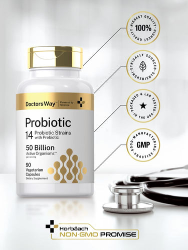 Probiotic | 50 Billion Active Organisms | 90 Capsules