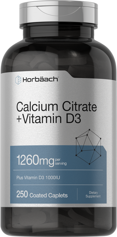 Calcium Citrate 1260mg with D3 1000IU | 250 Caplets