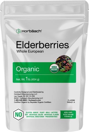 Whole Dried Organic Elderberries | 1 lb Bag