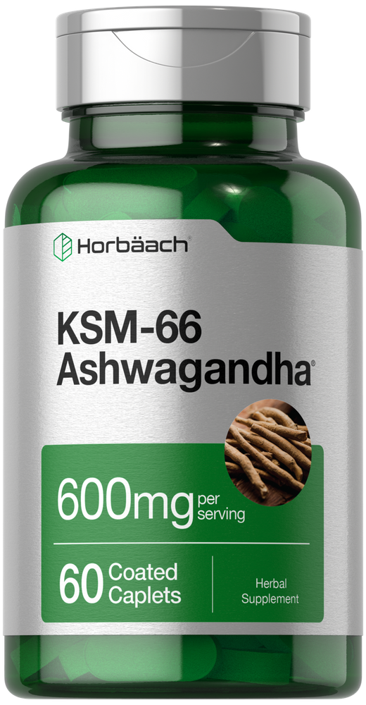 KSM-66 Ashwagandha 600mg with L-Theanine | 60 Caplets