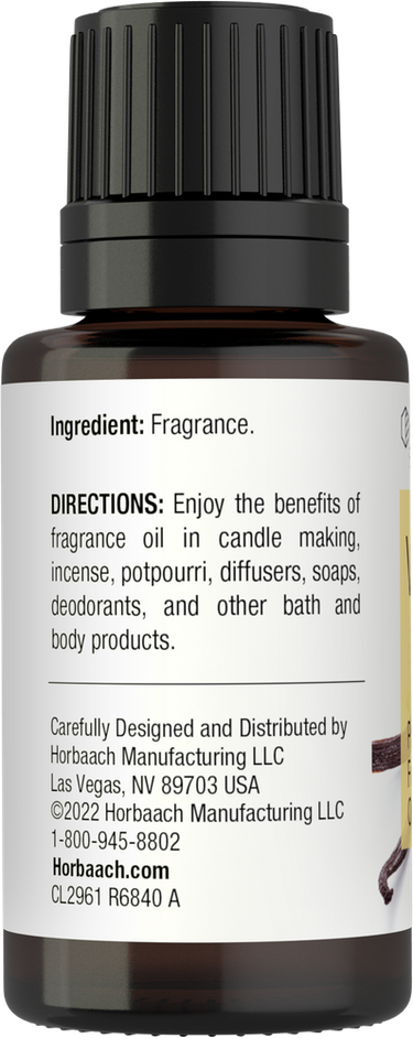Vanilla Fragrance Oil | 0.5 Fl Oz (15 mL)