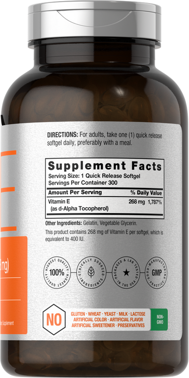 Vitamin E 400IU (68mg) | 300  Softgels