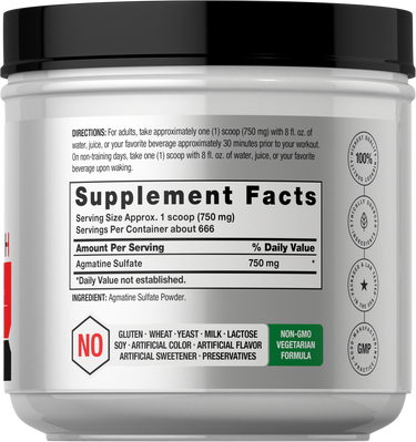Agmatine Sulfate Powder | 500 grams | Unflavored