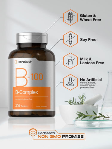 Vitamin B-100 Complex | 300 Tablets