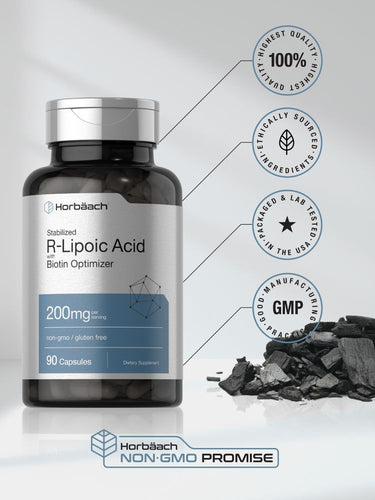 R Lipoic Acid 200mg Stabilized | 90 Capsules