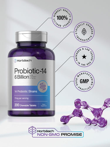 Probiotics 6 Billion CFUs | 200 Chewable Tablets