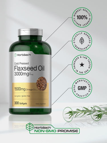 Flaxseed Oil 3000mg | 300 Softgels