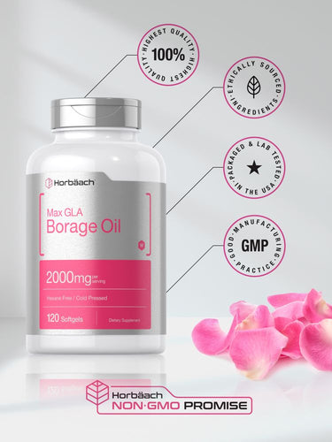 Borage Oil 2000mg per serving | 120 Softgels